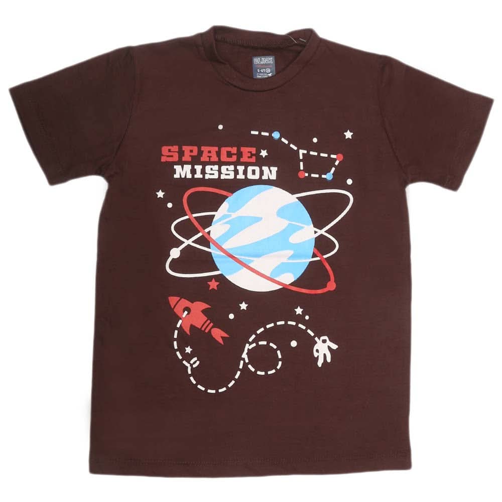 Boys Print T-Shirt - Brown, Kids, Boys T-Shirts, Chase Value, Chase Value