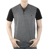 Men's Half Sleeves Placket T-Shirt - Grey, Men, T-Shirts And Polos, Chase Value, Chase Value