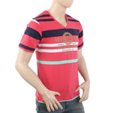 Men's Half Sleeves Placket T-Shirt - Pink, Men, T-Shirts And Polos, Chase Value, Chase Value
