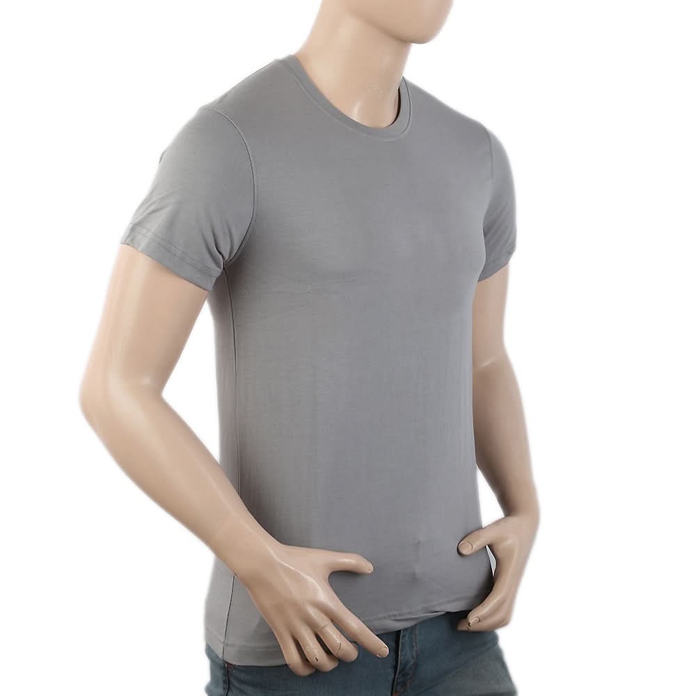 Men's Round Neck Half Sleeves T-Shirt - Grey, Men, T-Shirts And Polos, Chase Value, Chase Value