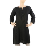 Women's Basic Plain Kurti -Black, Women Ready Kurtis, Chase Value, Chase Value