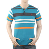 Men's Half Sleeves Placket T-Shirt - Sea Green, Men, T-Shirts And Polos, Chase Value, Chase Value