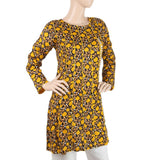 Women Printed Kurti WQB-5055-A - Yellow, Women, Ready Kurtis, Chase Value, Chase Value