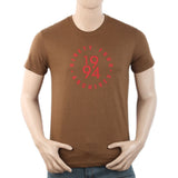 Men's Round Neck Half Sleeves T-Shirt - Brown, Men, T-Shirts And Polos, Chase Value, Chase Value