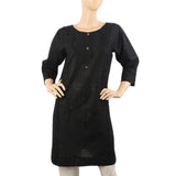 Women's Embroidered Kurti - Black, Women Ready Kurtis, Chase Value, Chase Value