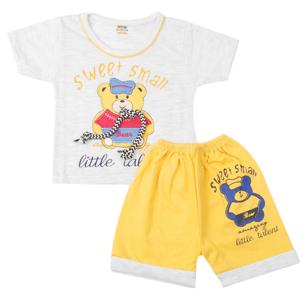 Newborn Boys Half Sleeves Suit - Yellow, Kids, New Born Boys Sets And Suits, Chase Value, Chase Value