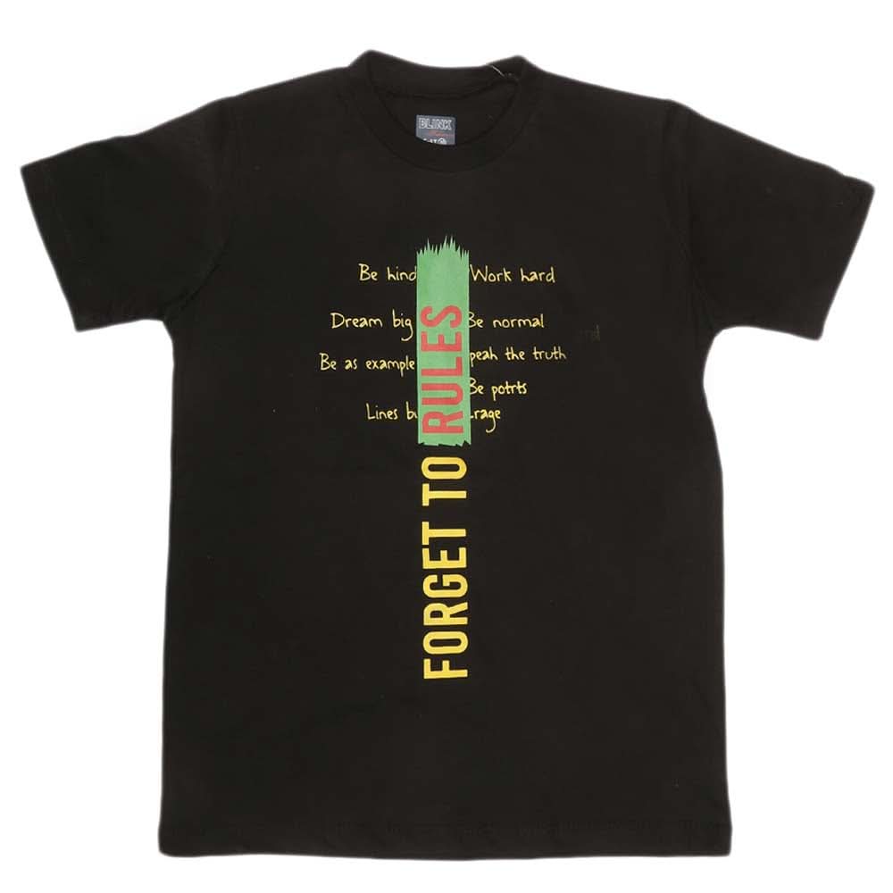 Boys Print T-Shirt - Black, Kids, Boys T-Shirts, Chase Value, Chase Value