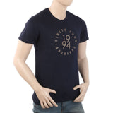 Men's Round Neck Half Sleeves T-Shirt - Navy Blue, Men, T-Shirts And Polos, Chase Value, Chase Value