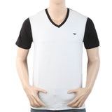Men's Half Sleeves Placket T-Shirt - White, Men, T-Shirts And Polos, Chase Value, Chase Value