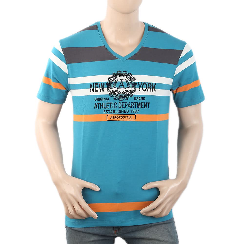 Men's Half Sleeves Placket T-Shirt - Sea Green, Men, T-Shirts And Polos, Chase Value, Chase Value