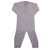 Boys Embroidered Kurta Shalwar Suit - Grey, Kids, Boys Shalwar Kameez, Chase Value, Chase Value