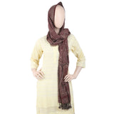 Women's 4 Border Stoler - Maroon, Women, Shawls And Scarves, Chase Value, Chase Value