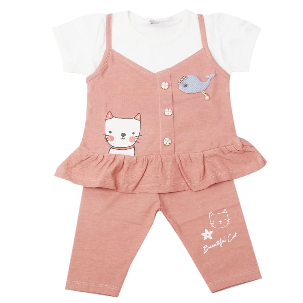Newborn Baby Girls Suit - Tea Pink, Kids, Newborn Girls Sets And Suits, Chase Value, Chase Value