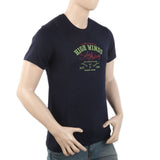 Men's Round Neck Half Sleeves T-Shirt - Navy Blue, Men, T-Shirts And Polos, Chase Value, Chase Value