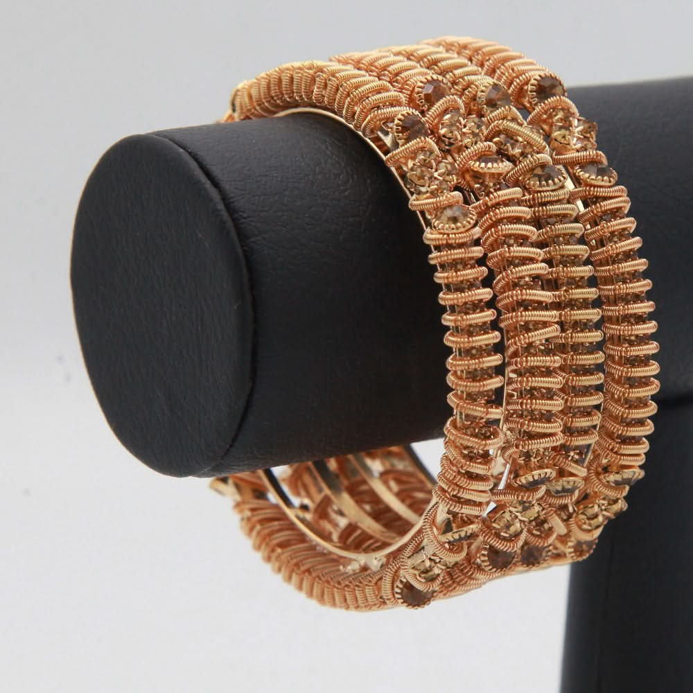 Women's Stone Bangles 4 Piece Set - Copper, Women, Bangles & Bracelets, Chase Value, Chase Value