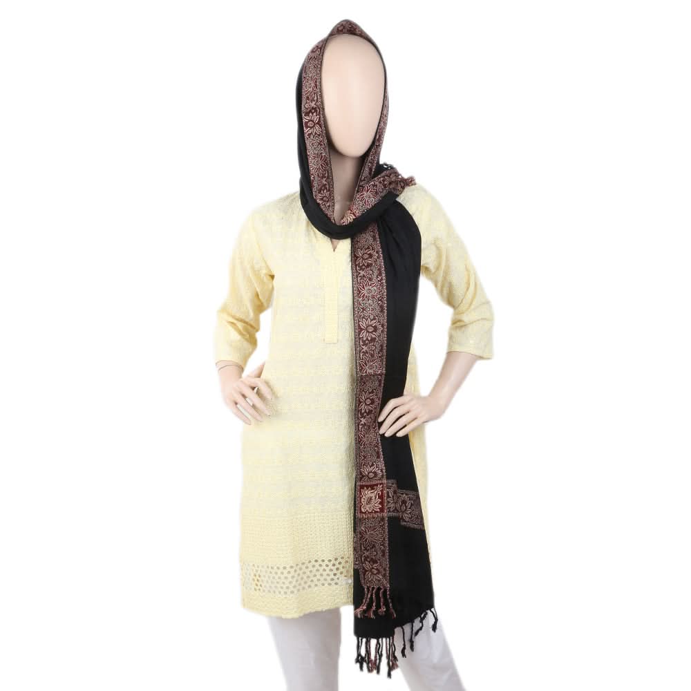 Women's 4 Border Stoler - Black, Women, Shawls And Scarves, Chase Value, Chase Value