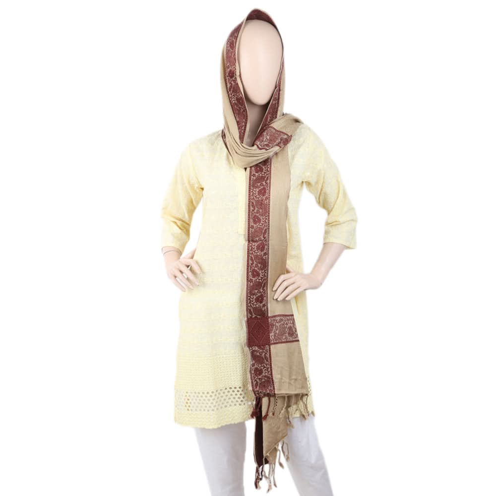 Women's 4 Border Stoler - Beige, Women, Shawls And Scarves, Chase Value, Chase Value