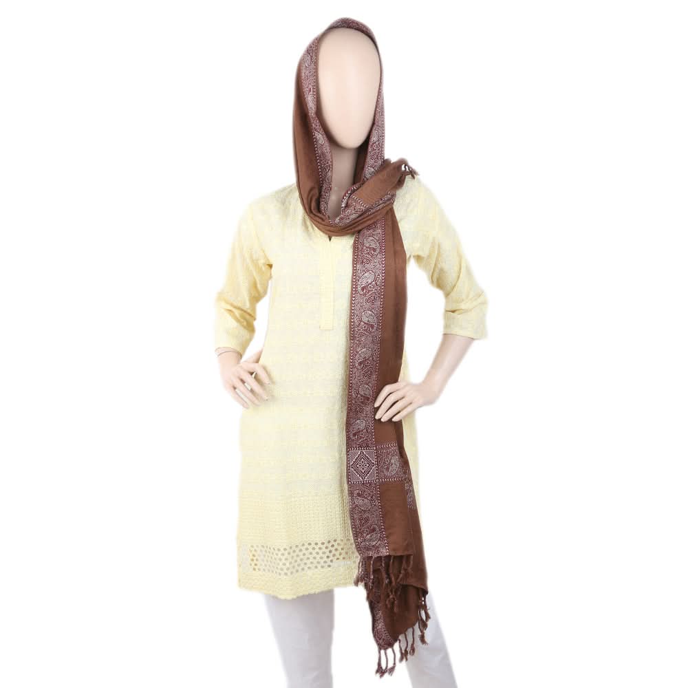 Women's 4 Border Stoler - Brown, Women, Shawls And Scarves, Chase Value, Chase Value