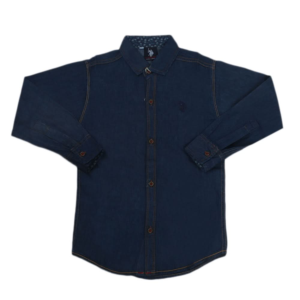 Boys Full Sleeves Casual Shirt - Denim Blue, Kids, Boys Shirts, Chase Value, Chase Value