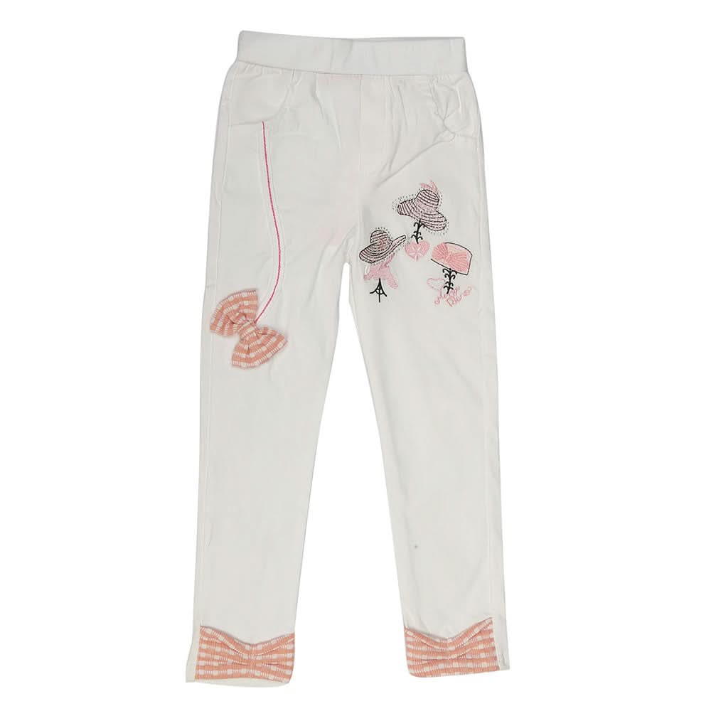Girls Cotton Pant - White, Kids, Girls Pants And Capri, Chase Value, Chase Value