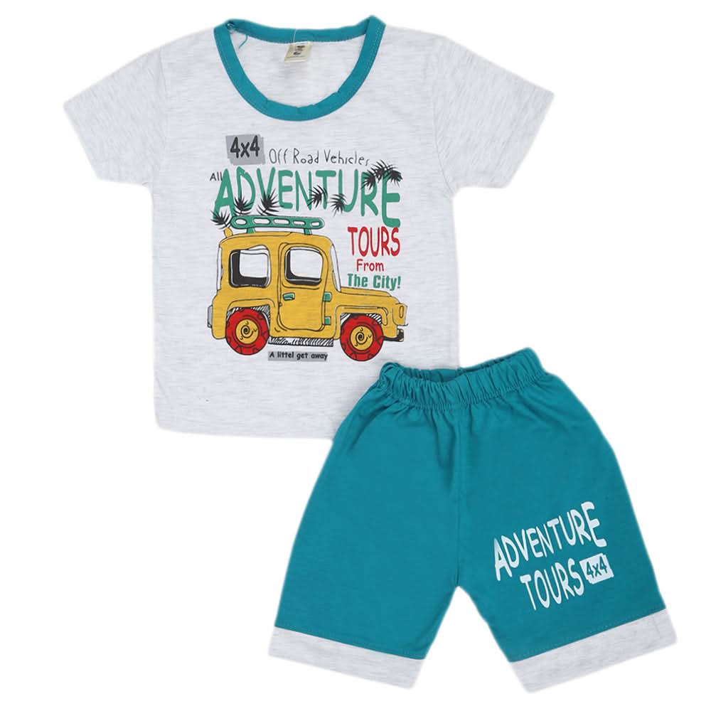 Boys Short Suit - White, Kids, Boys Sets And Suits, Chase Value, Chase Value
