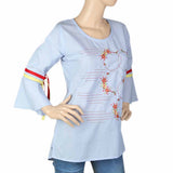 Women's Embroidered Western Top - Light Blue, Women, T-Shirts And Tops, Chase Value, Chase Value