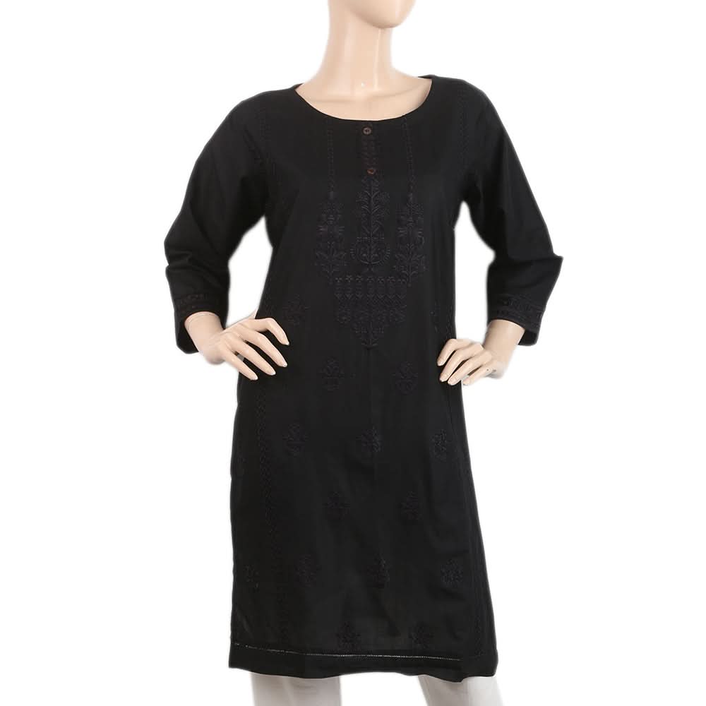 Women's Embroidered Kurti - Black, Women, Ready Kurtis, Chase Value, Chase Value