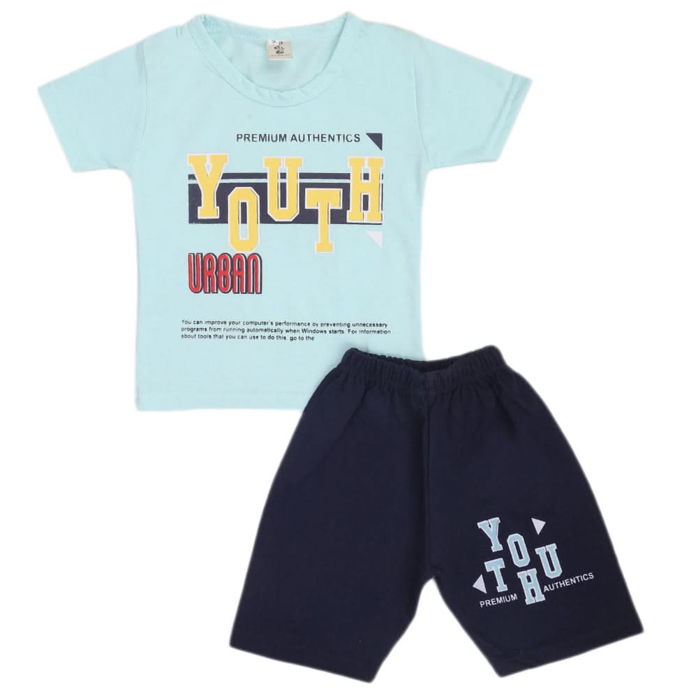 Boys Short Suit - Cyan, Kids, Boys Sets And Suits, Chase Value, Chase Value