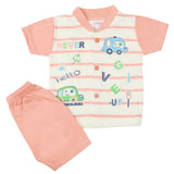 Newborn Boys Half Sleeves Suit - Peach, Kids, New Born Boys Sets And Suits, Chase Value, Chase Value