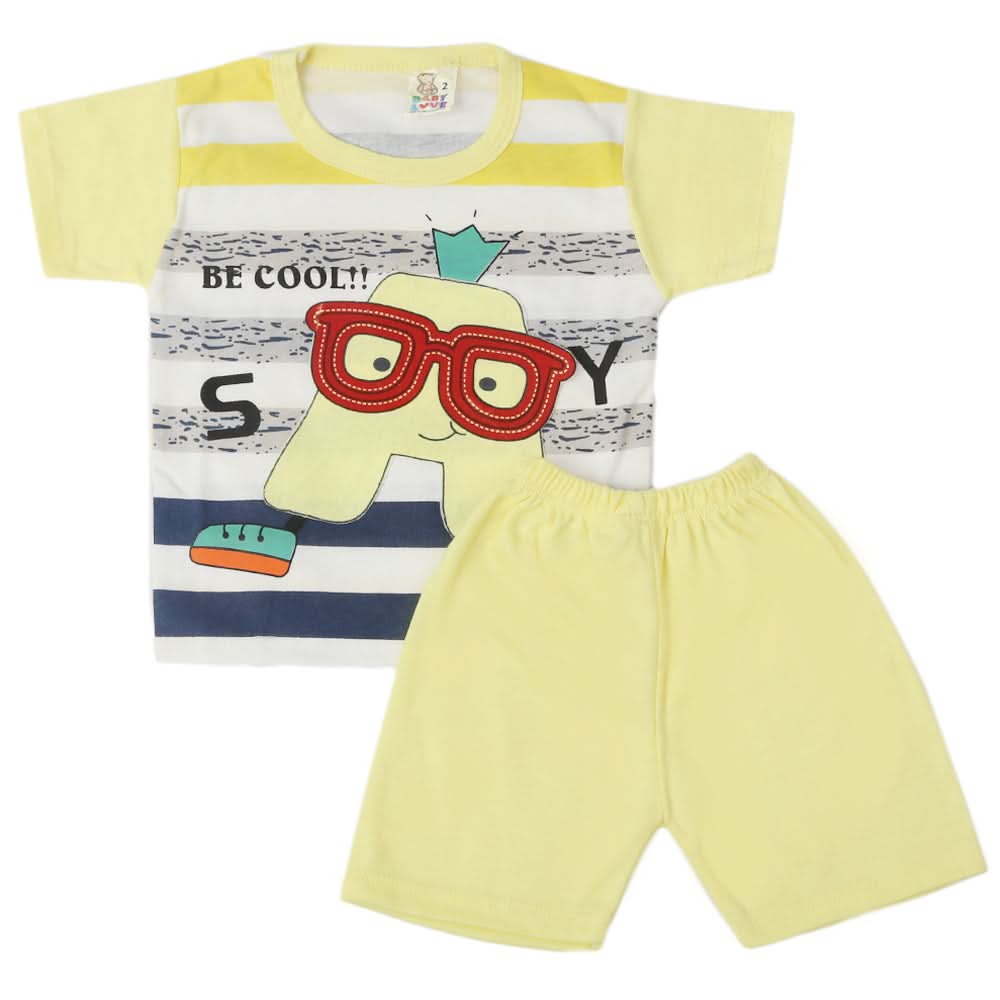 Newborn Boys Half Sleeves Suits - Lemon, Kids, New Born Boys Sets And Suits, Chase Value, Chase Value