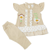 Newborn Girls Half Sleeves Suit - Beige, Kids, Newborn Girls Sets And Suits, Chase Value, Chase Value