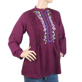 Women's Plain Georgette Top - Purple, Women, T-Shirts And Tops, Chase Value, Chase Value