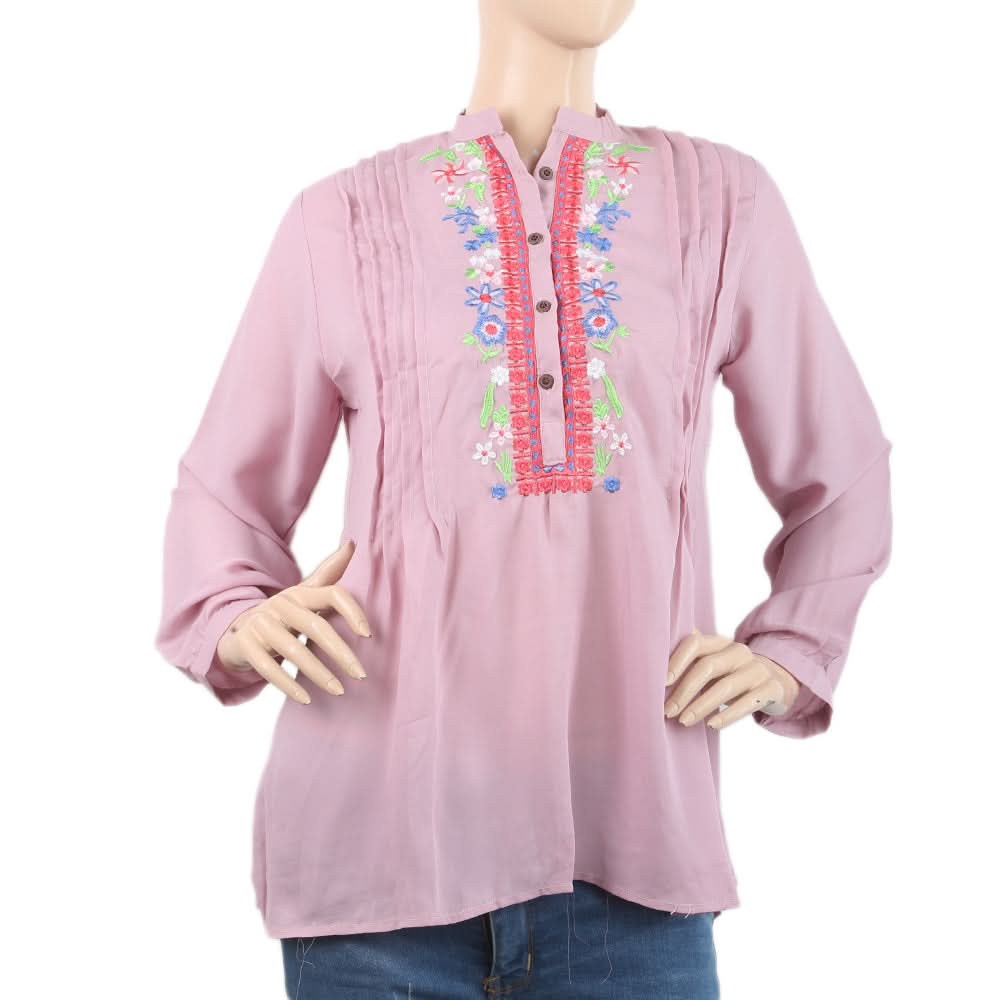 Women's Plain Georgette Top - Light Purple, Women, T-Shirts And Tops, Chase Value, Chase Value