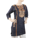 Women's Embroidered Kurti - Navy Blue, Women, Ready Kurtis, Chase Value, Chase Value