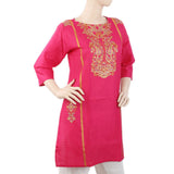 Women's Embroidered Kurti - Pink, Women, Ready Kurtis, Chase Value, Chase Value