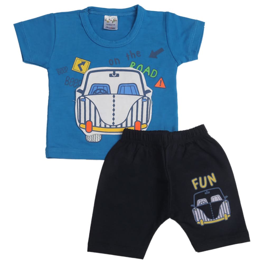 Newborn Boys Half Sleeves Suit - Blue, Kids, Newborn Boys Sets And Suits, Chase Value, Chase Value