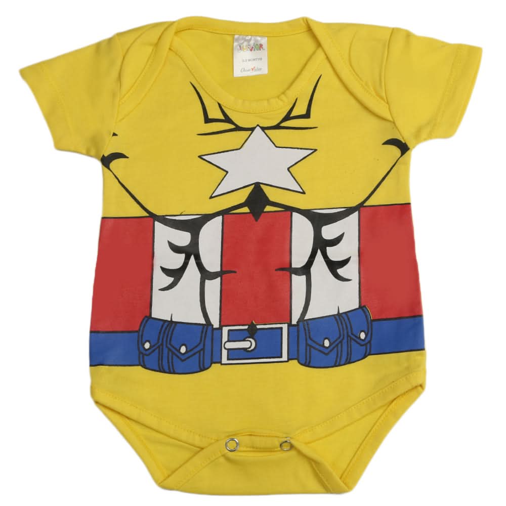 Newborn Boys Half Sleeves Romper - Yellow, Kids, Newborn Boys Rompers, Chase Value, Chase Value