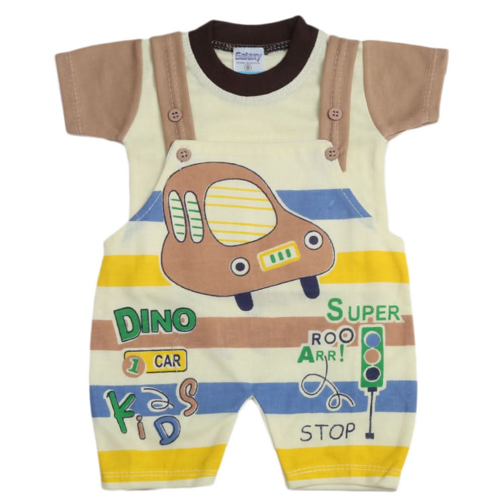Newborn Boys Half Sleeves Romper - Brown, Kids, Newborn Boys Rompers, Chase Value, Chase Value