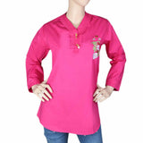 Women's Embroidered Woven Top - Pink, Women, T-Shirts And Tops, Chase Value, Chase Value