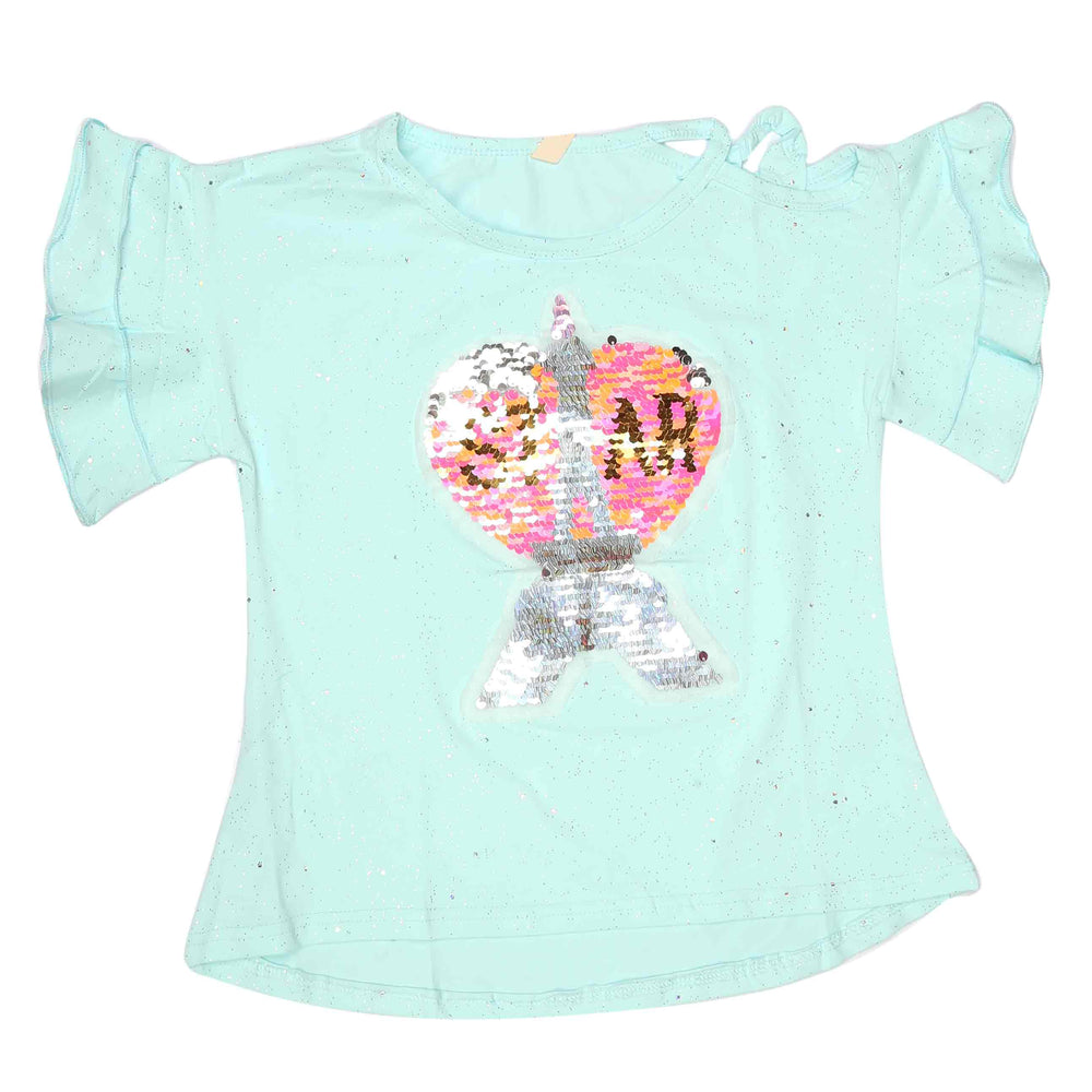 Girls Fancy T-Shirt - Light Blue, Kids, Girls T-Shirts, Chase Value, Chase Value