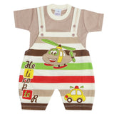 Newborn Boys Half Sleeves Romper - Brown, Kids, Newborn Boys Rompers, Chase Value, Chase Value