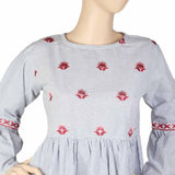 Women's Embroidered Kurti - Grey, Women, Ready Kurtis, Chase Value, Chase Value