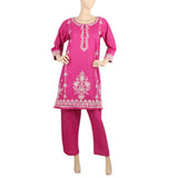Women's Embroidered 2Pcs Shalwar Suit- 02 - Pink, Women, Shalwar Suits, Chase Value, Chase Value