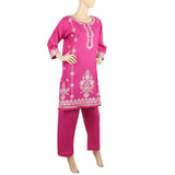 Women's Embroidered 2Pcs Shalwar Suit- 02 - Pink, Women, Shalwar Suits, Chase Value, Chase Value