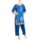 Women's Embroidered 2Pcs Shalwar Suit- 02 - Blue, Women, Shalwar Suits, Chase Value, Chase Value