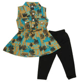 Girls Sleeveless 2 Pcs Suit - Khaki, Kids, Girls Sets And Suits, Chase Value, Chase Value