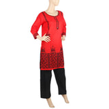 Women's Embroidered 2Pcs Shalwar Suit- 01 - Red, Women, Shalwar Suits, Chase Value, Chase Value