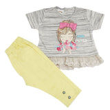 Newborn Girls Half Sleeves Suits - Yellow, Kids, Newborn Girls Sets And Suits, Chase Value, Chase Value
