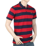 Men's Yarn Dyed Half Sleeves Polo T Shirt - Navy Blue, Men, T-Shirts And Polos, Chase Value, Chase Value