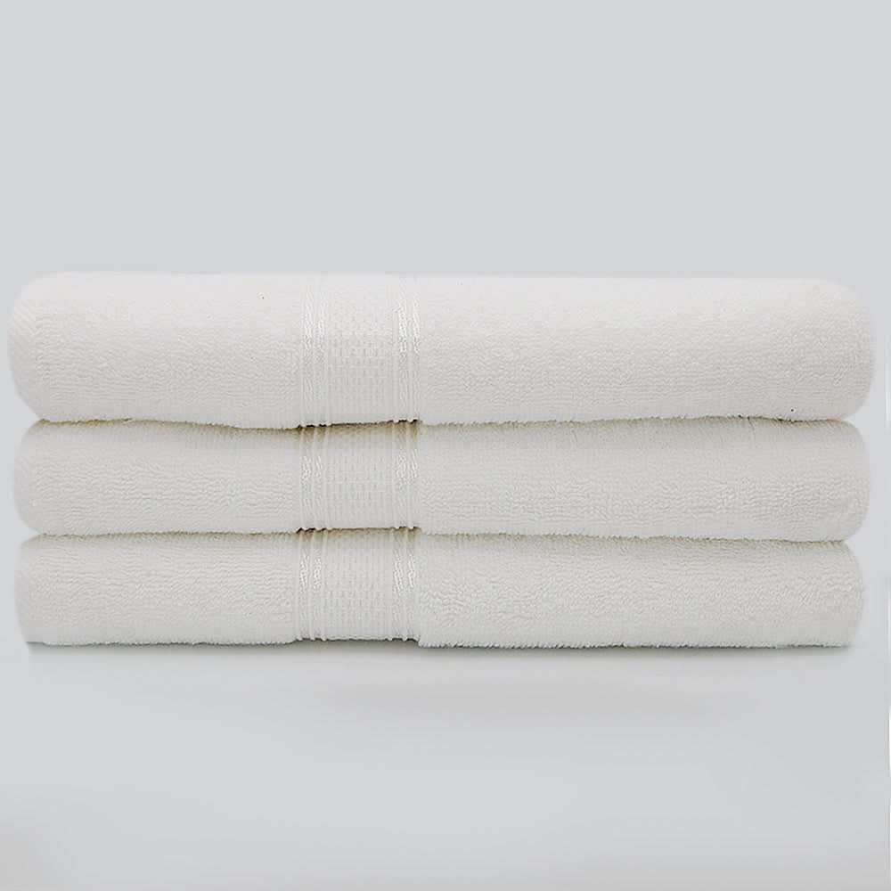 Terry Fancy Bath Towel - White, Home & Lifestyle, Bath Towels, Chase Value, Chase Value
